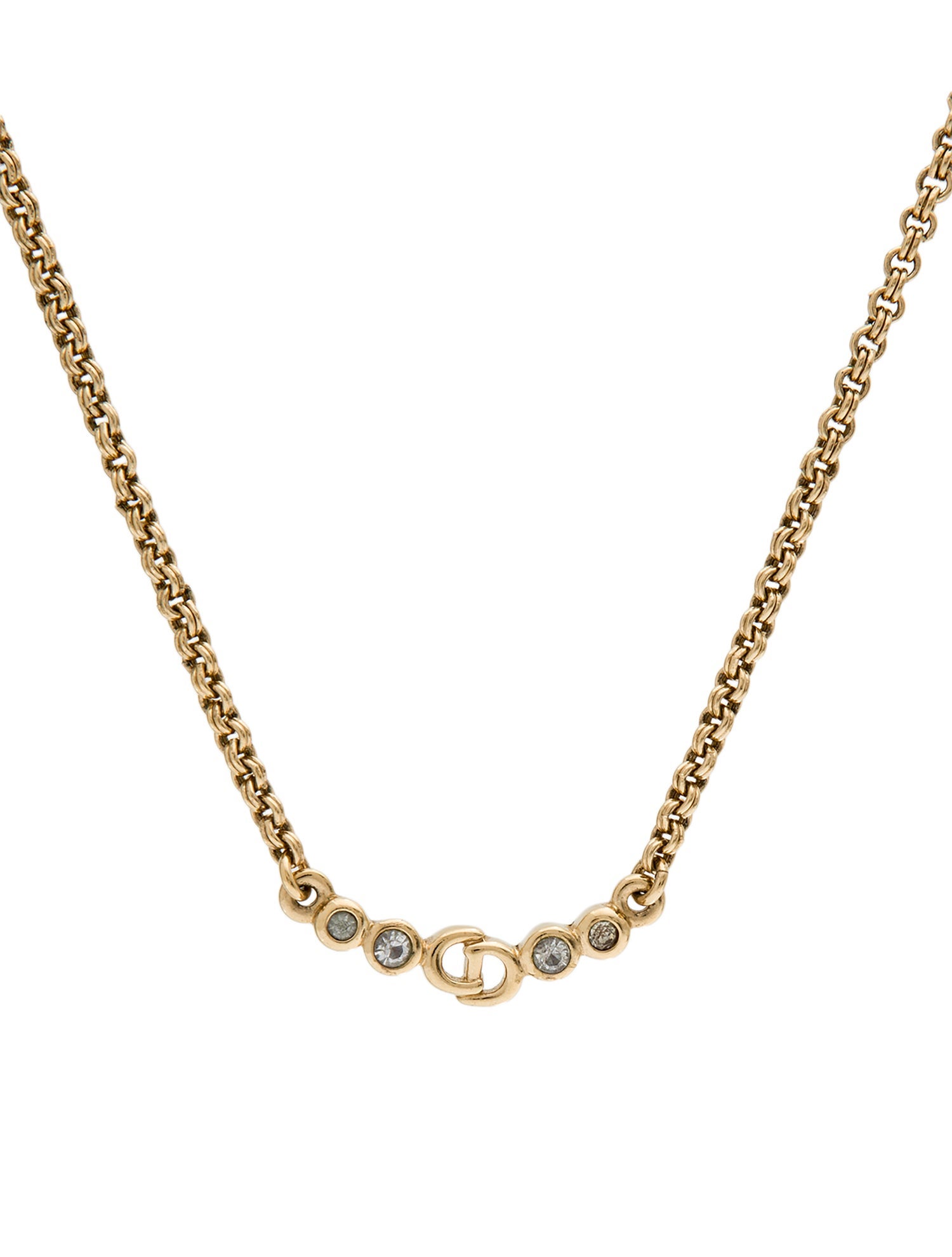 Christian Dior Vintage Crystal CD Collar Necklace