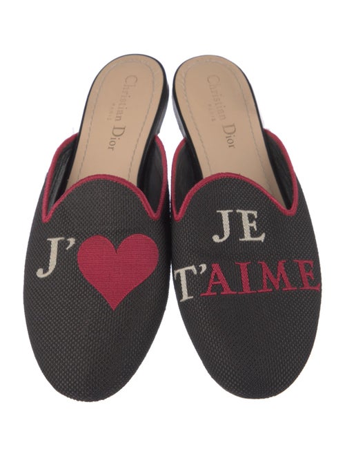 Christian Dior Canvas Printed Mules