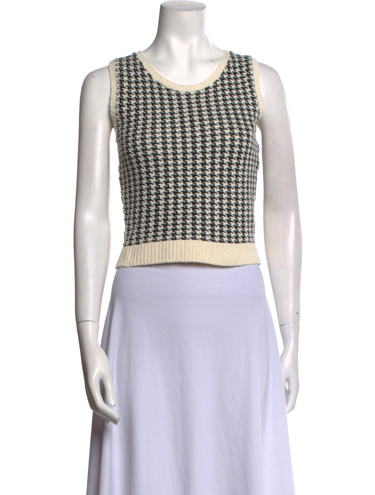 Christian Dior Houndstooth Print Scoop Neck Sweater