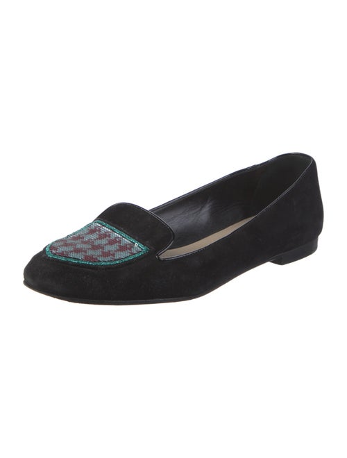 Christian Dior Suede Sequin Embellishments Loafers