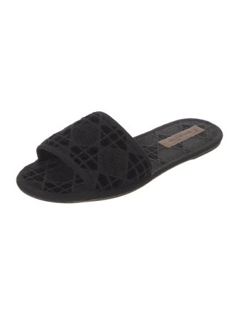 Christian Dior Cannage Pattern Velvet Slides