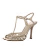 Christian Dior Leather Cutout Accent T-Strap Sandals