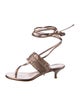 Christian Dior Leather Braided Accents T-Strap Sandals