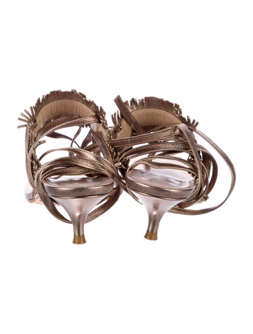 Christian Dior Leather Braided Accents T-Strap Sandals