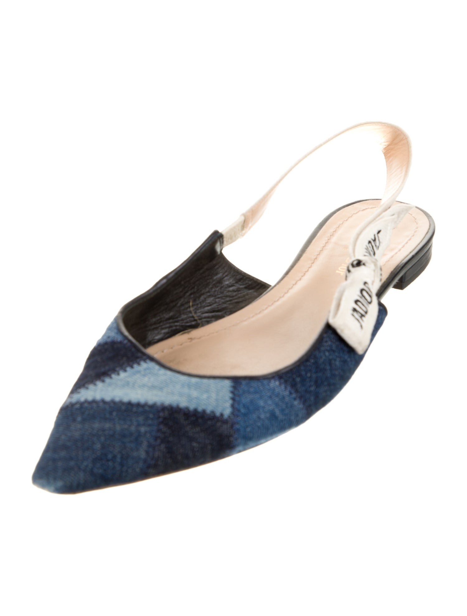 Christian Dior Printed Bow Accents Slingback Flats