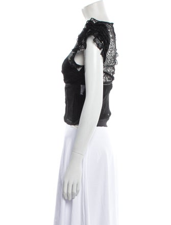 Christian Dior Silk Bateau Neckline Crop Top