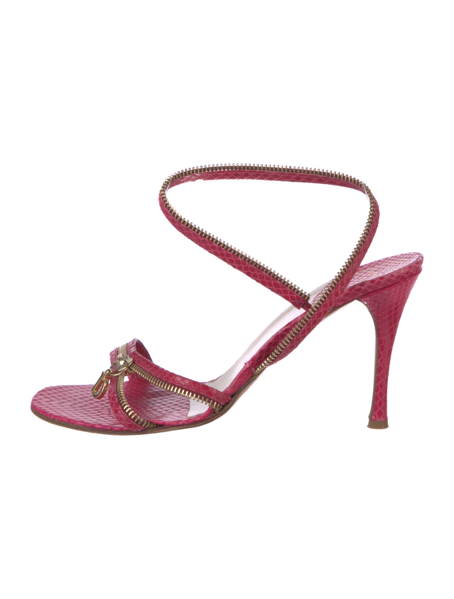 Christian Dior Vintage Embossed Leather Sandals