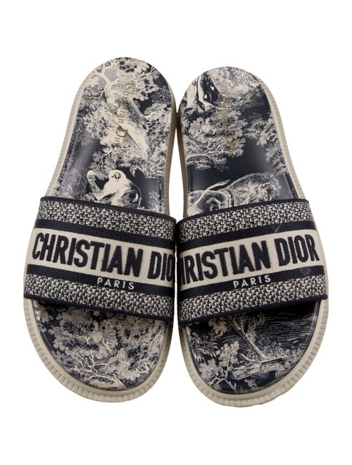 Christian Dior Canvas Printed Slides