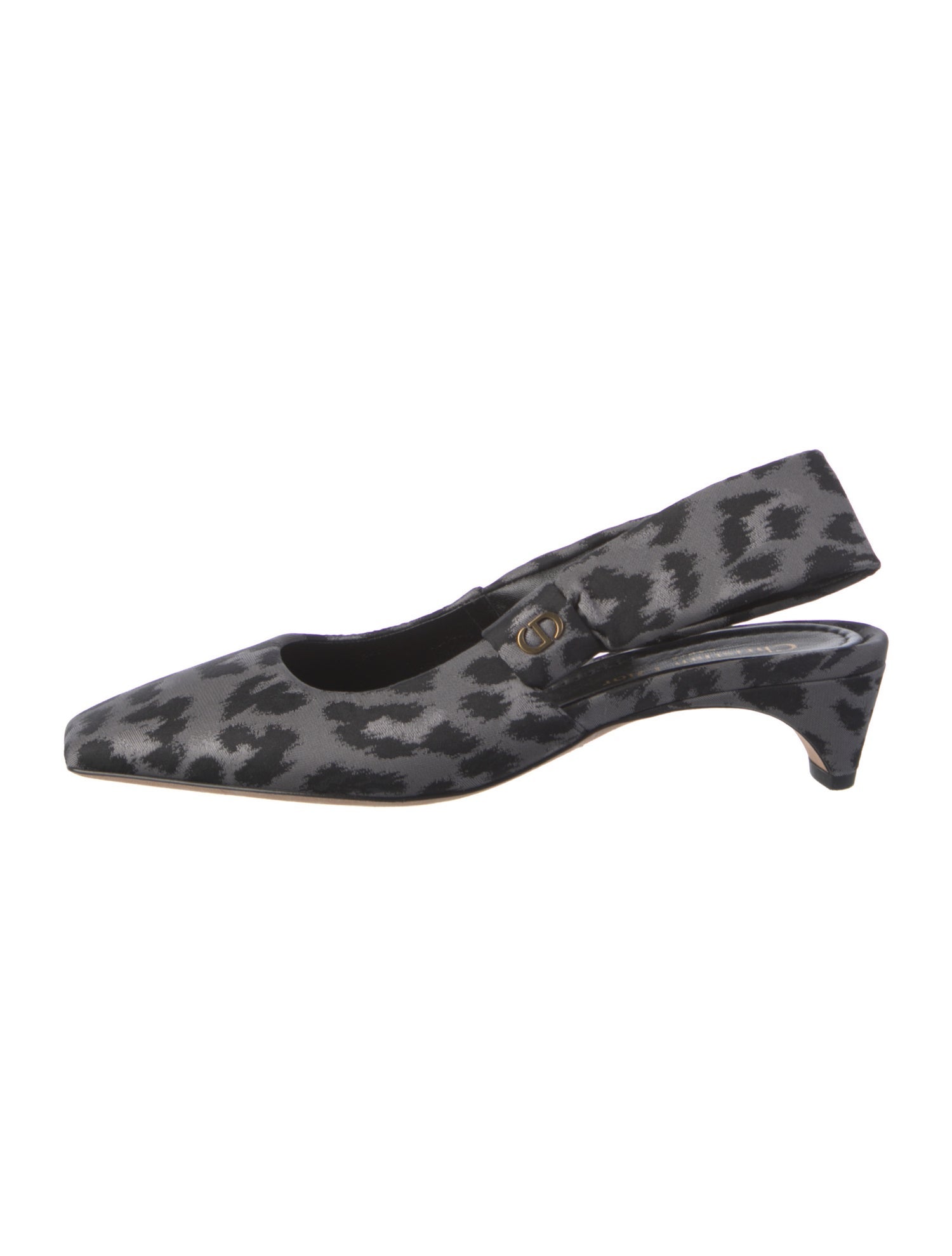 Christian Dior Canvas Animal Print Slingback Pumps