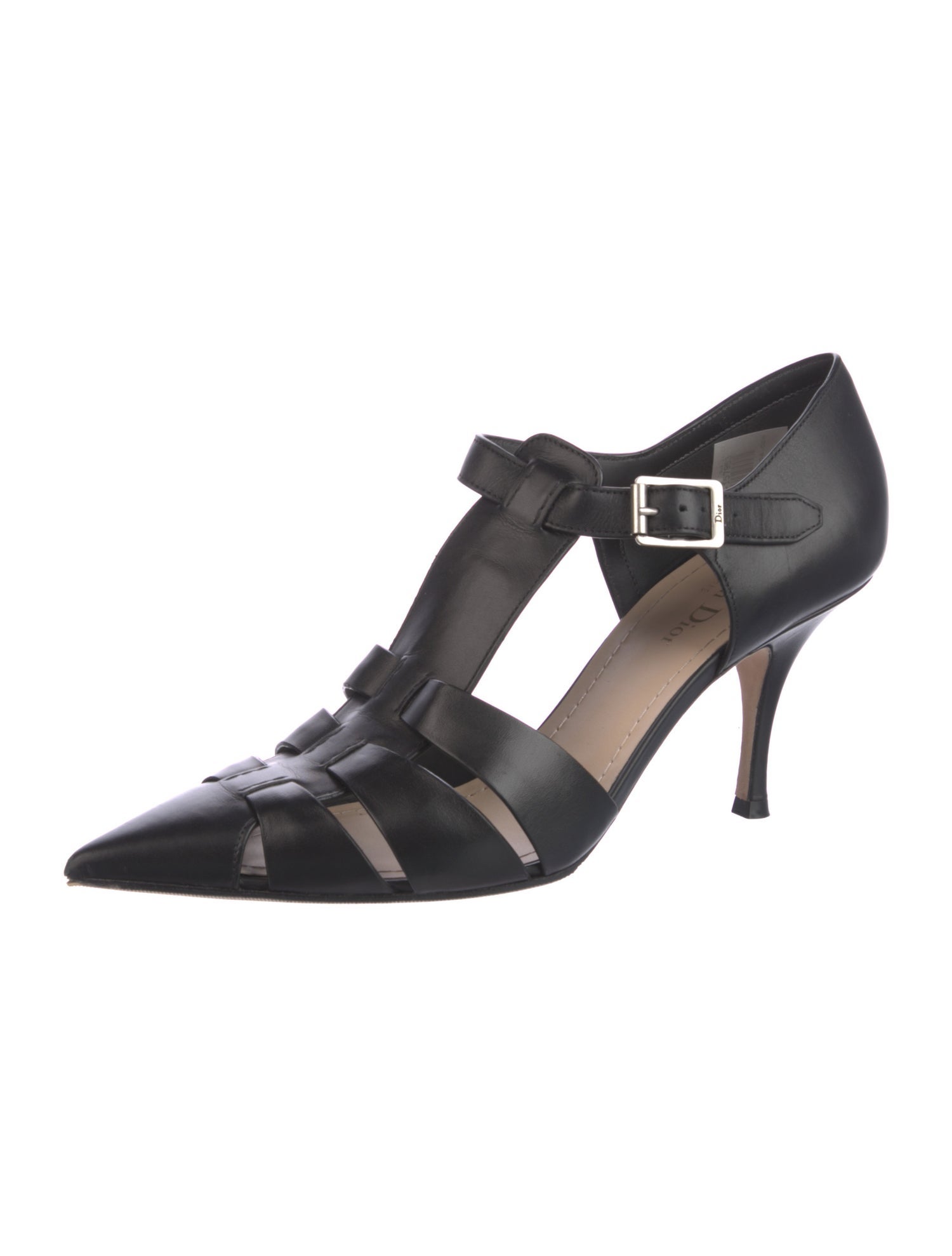 Christian Dior Leather T-Strap Pumps