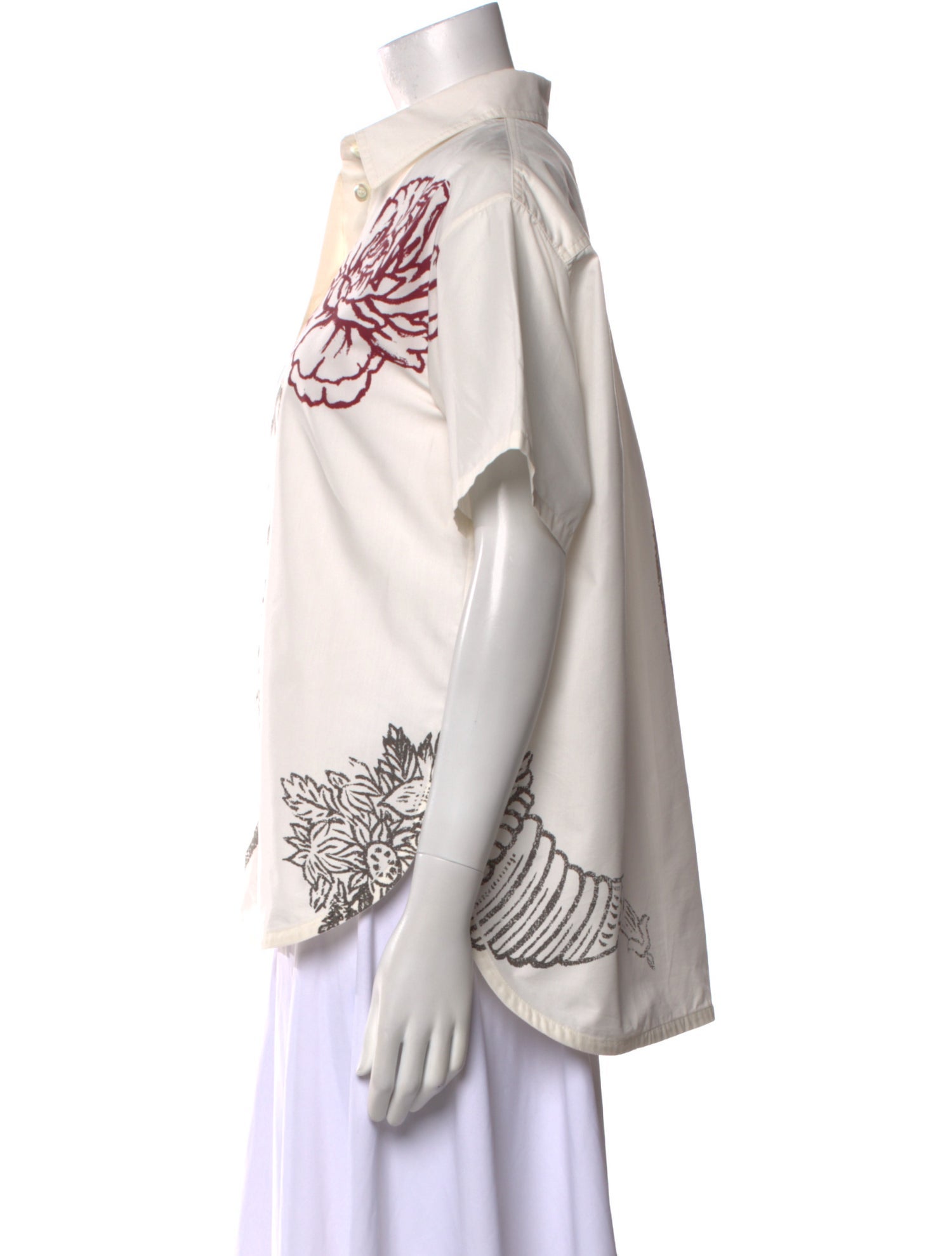 Christian Dior 2022 Graphic Print Button-Up Top