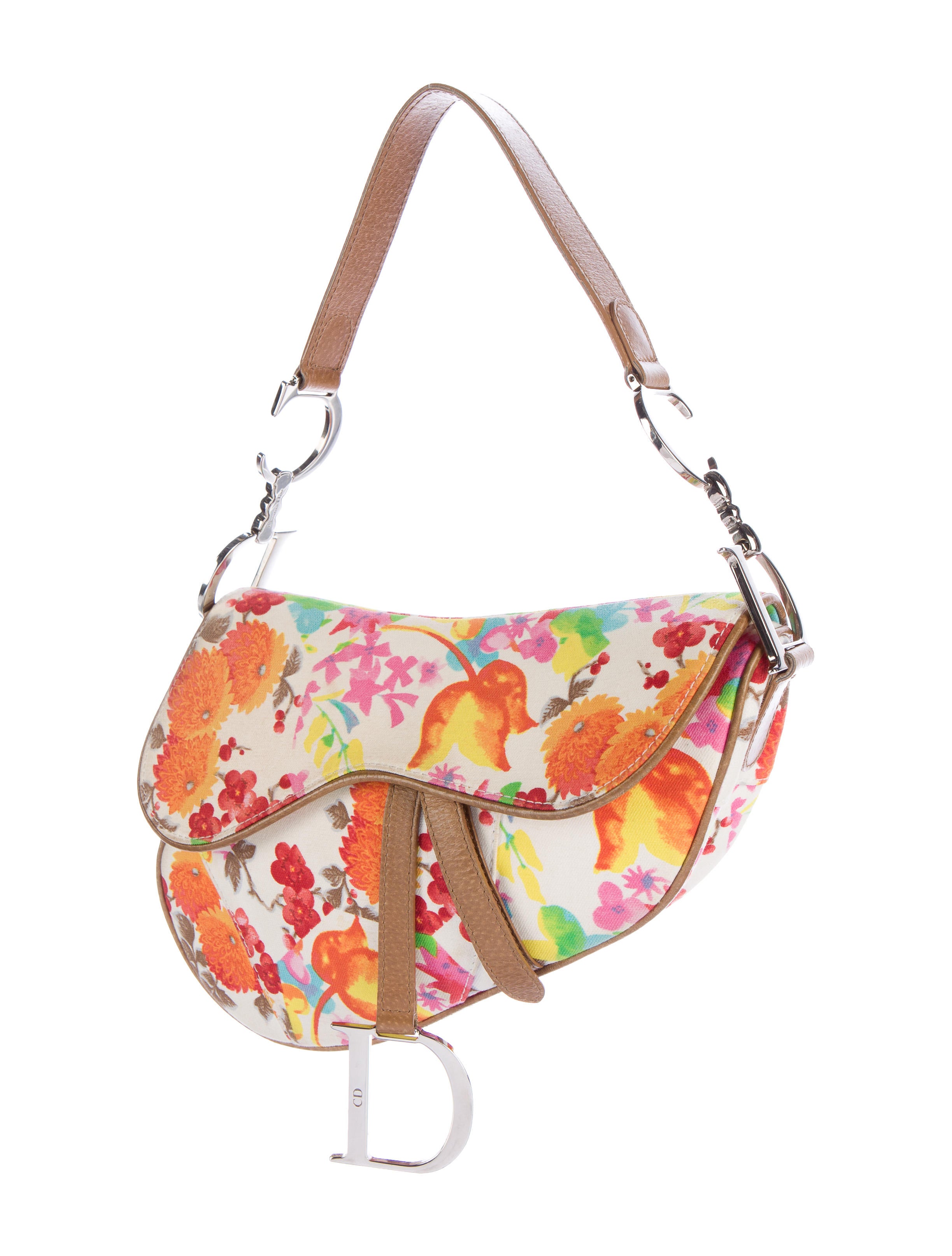 Christian Dior Japanese Patchwork Saddle Bag - Orange Shoulder