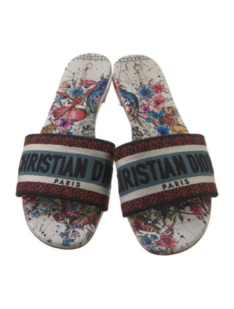 Christian Dior Canvas Printed Slides
