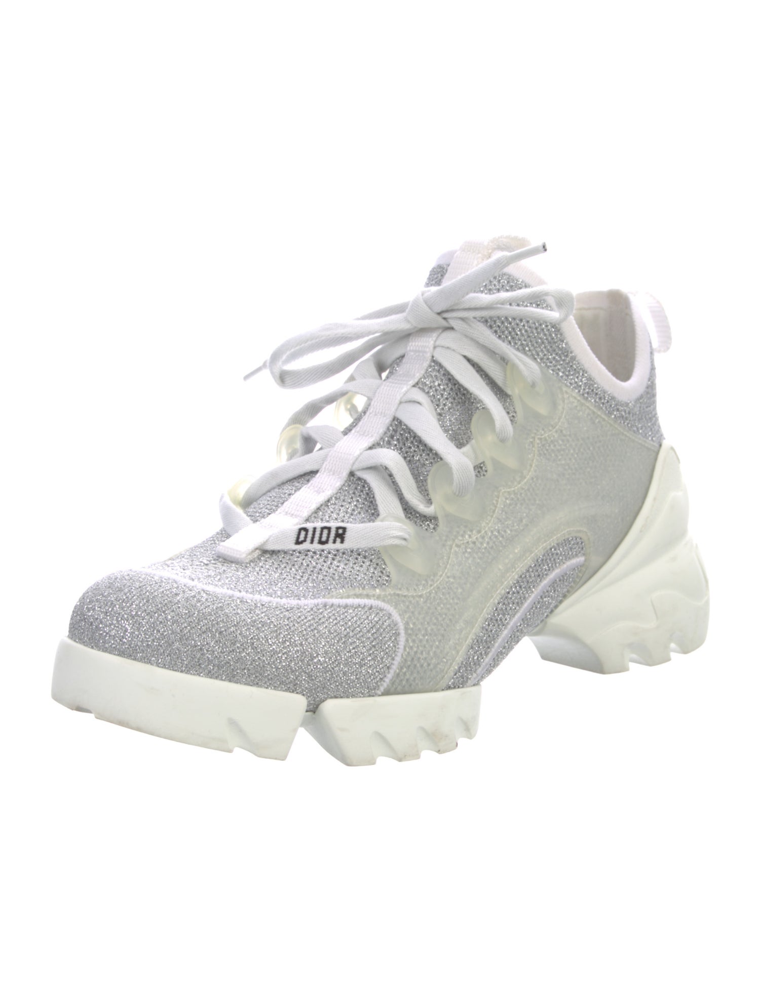 Christian Dior D-Connect 'Silver Glitter' Chunky Sneakers
