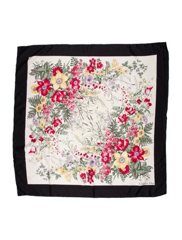 Christian Dior Scarves and Shawls Silk Floral Print Scarf