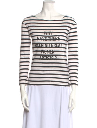 Christian Dior Striped Bateau Neckline Top