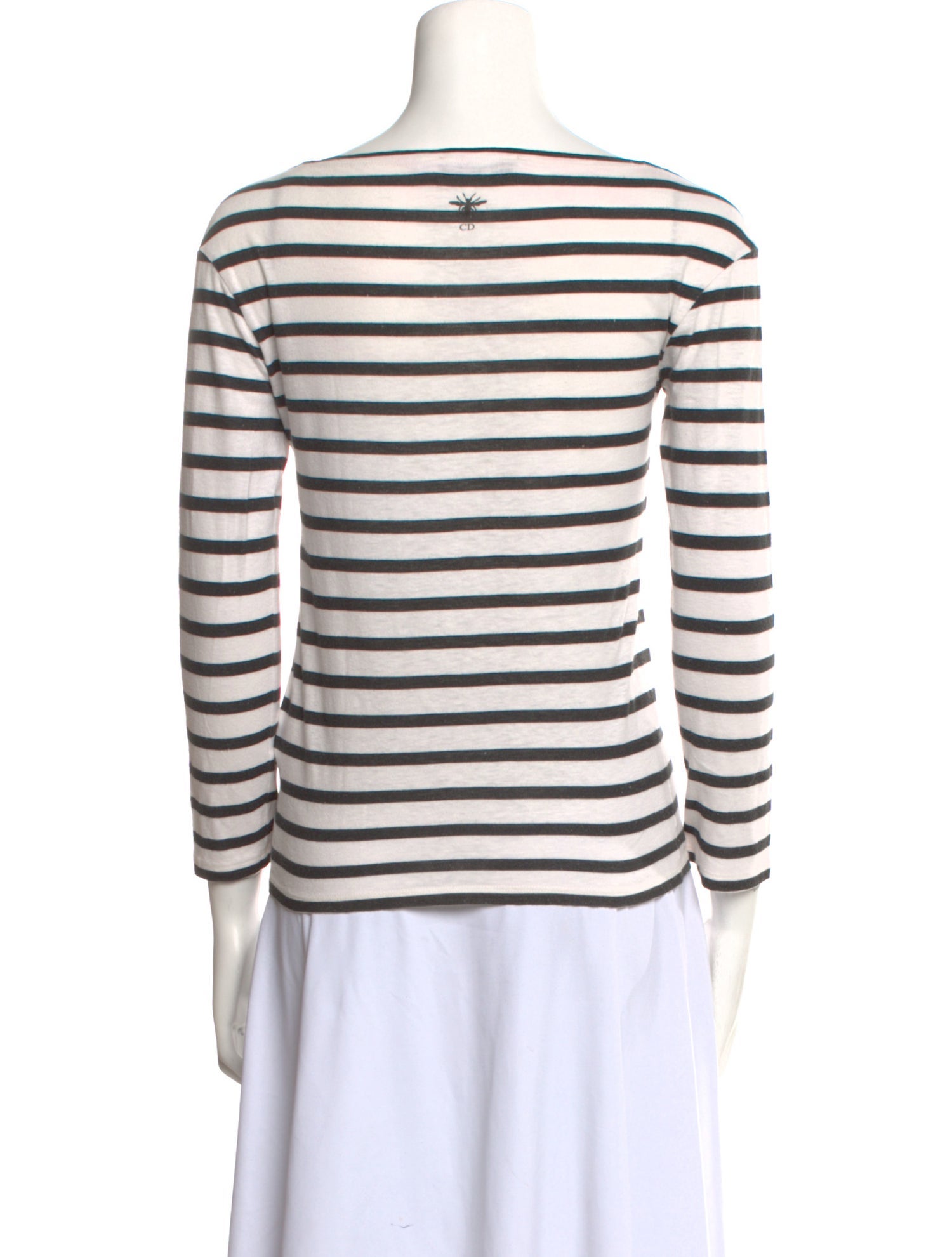 Christian Dior Striped Bateau Neckline Top