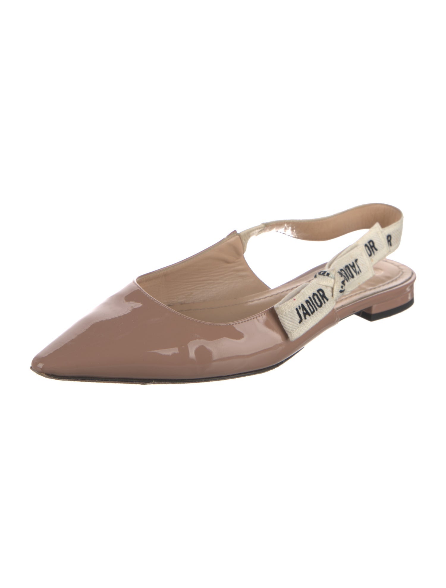 Christian Dior Patent Leather Printed Slingback Flats
