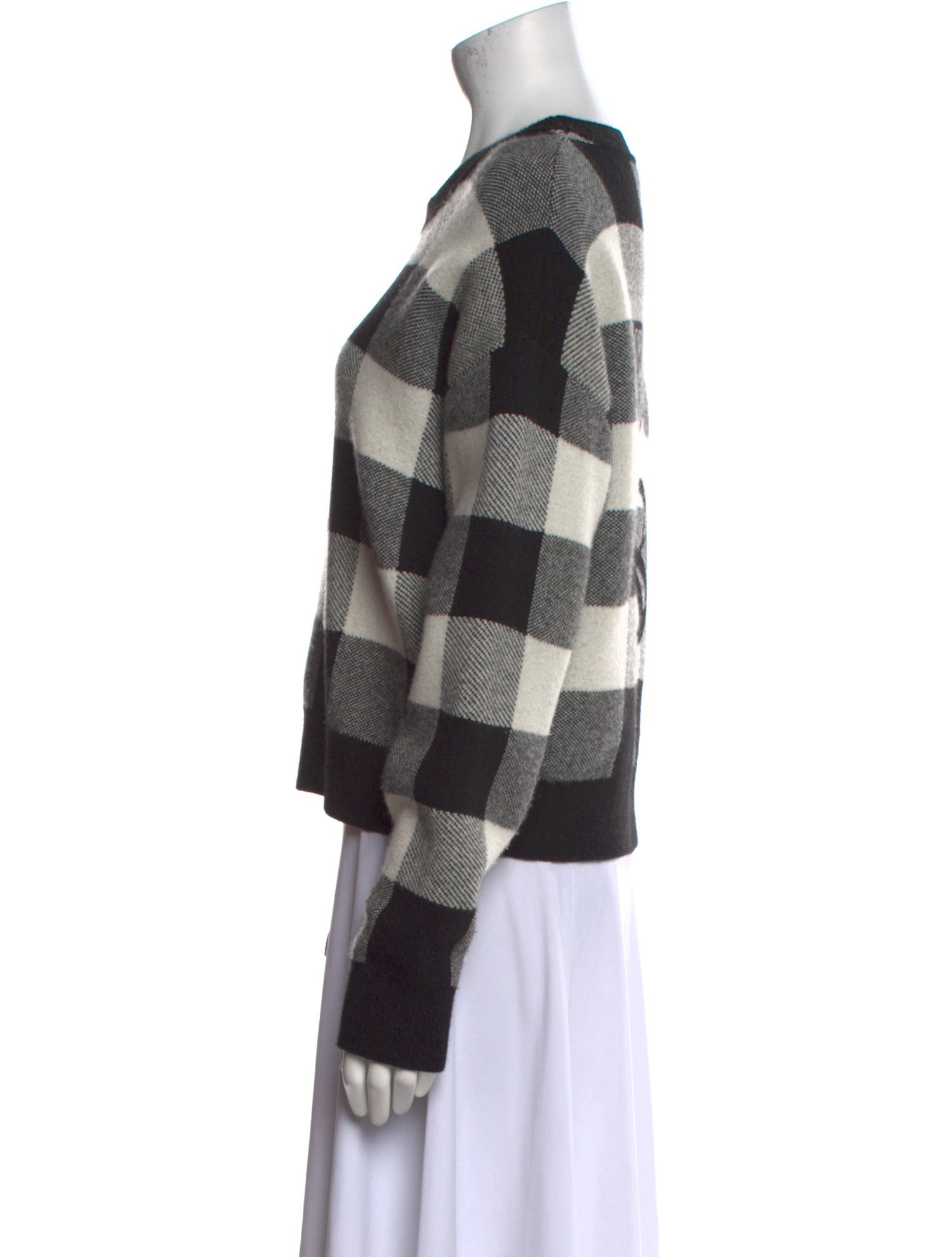 Christian Dior Cashmere Plaid Print Sweater