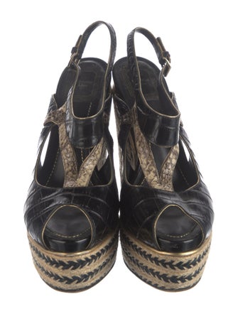 Christian Dior Jute Animal Print Espadrilles