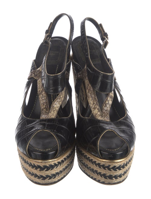 Christian Dior Jute Animal Print Espadrilles