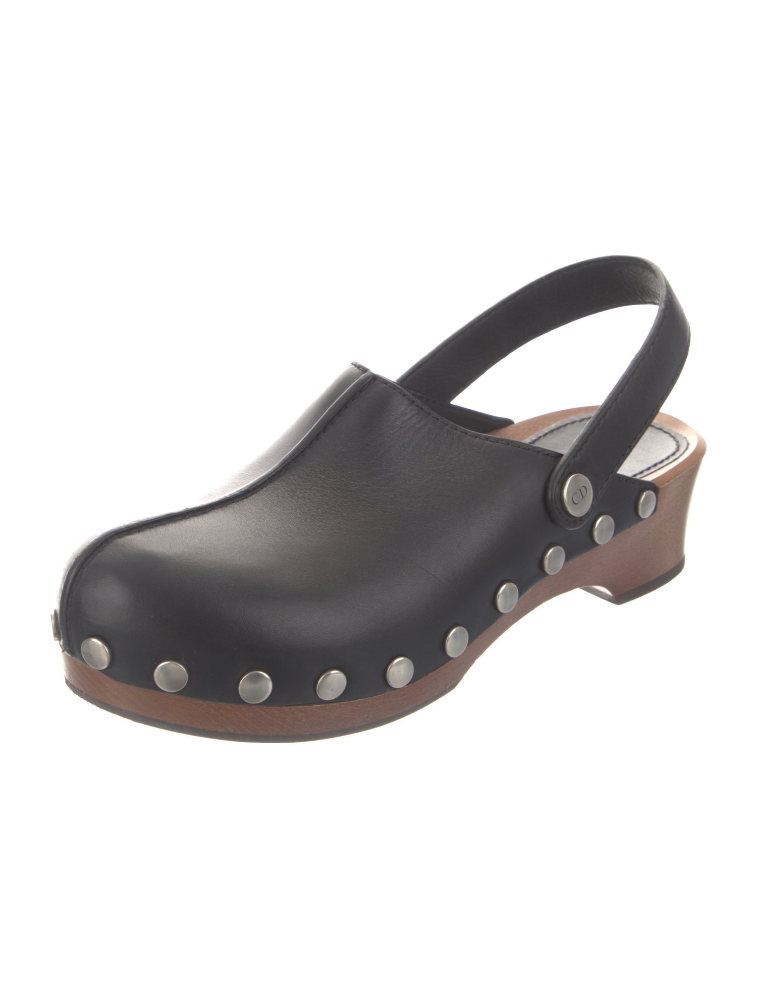 Christian Dior Leather Studded Accents Slingback Flats