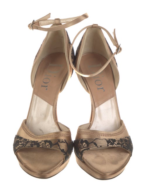 Christian Dior Satin Lace Pattern Sandals