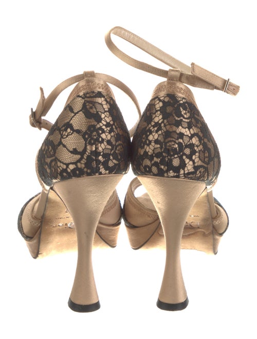 Christian Dior Satin Lace Pattern Sandals