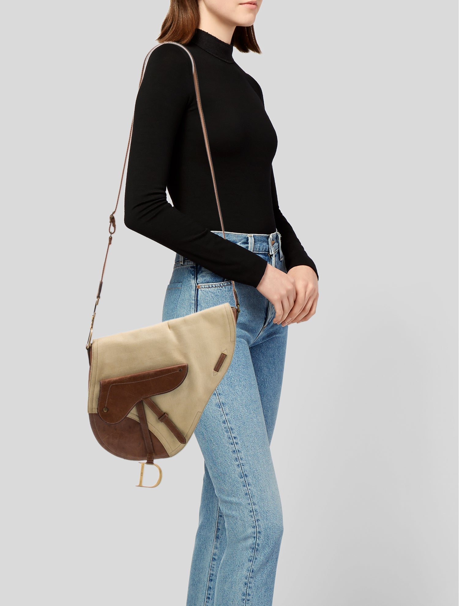 John Galliano Printed Leather Crossbody Bag - Neutrals