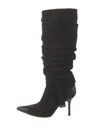 Christian Dior Suede Slouch Boots