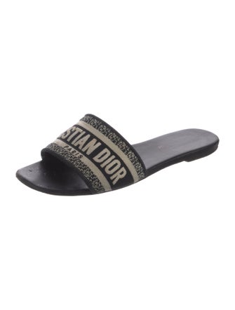 Christian Dior Canvas Printed Slides