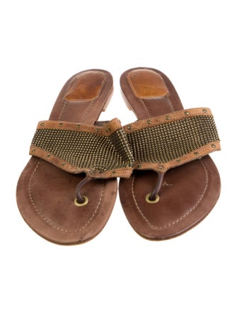 Christian Dior Leather Studded Accents Slides