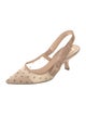 Christian Dior Mesh Bow Accents Slingback Pumps