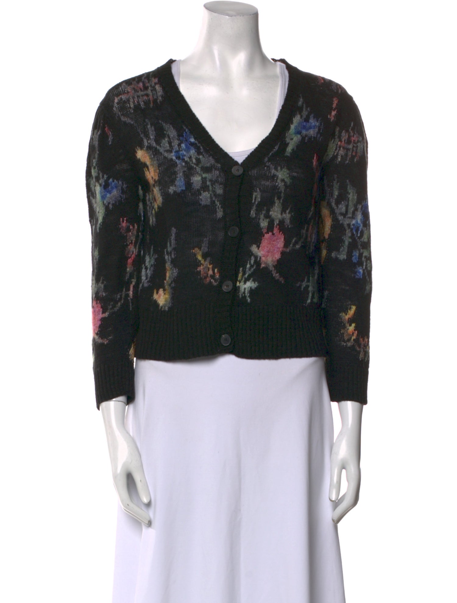 Christian Dior Cashmere Floral Print Sweater