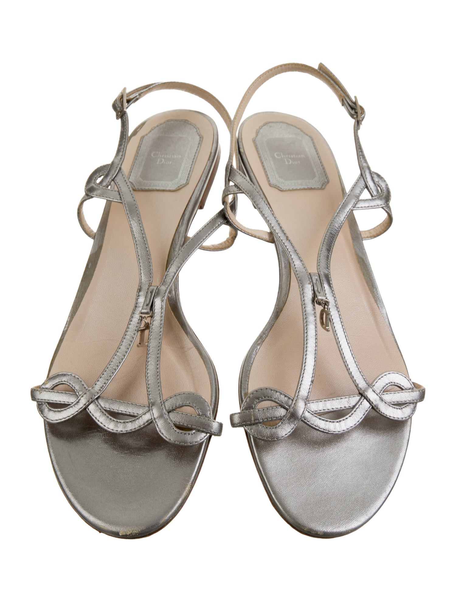 Christian Dior Leather T-Strap Sandals
