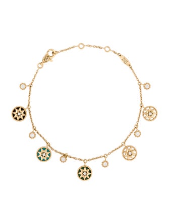 Christian Dior 18K Mother of Pearl & Multistone Rose de Vents Bracelet