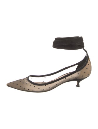 Christian Dior Mesh Polka Dot Print Pumps