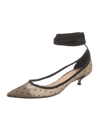 Christian Dior Mesh Polka Dot Print Pumps