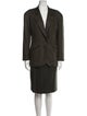 Christian Dior Wool Houndstooth Print Skirt Suit