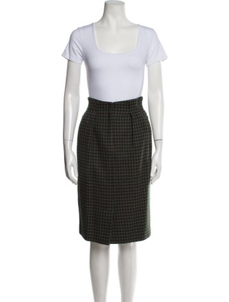 Christian Dior Wool Houndstooth Print Skirt Suit