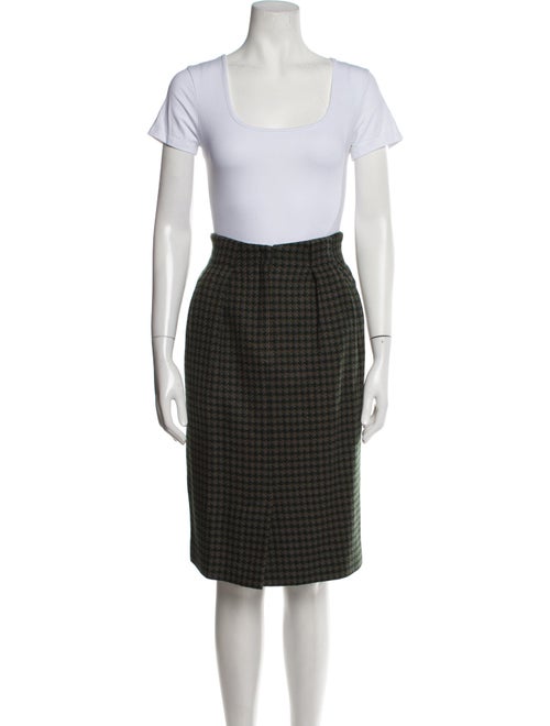 Christian Dior Wool Houndstooth Print Skirt Suit