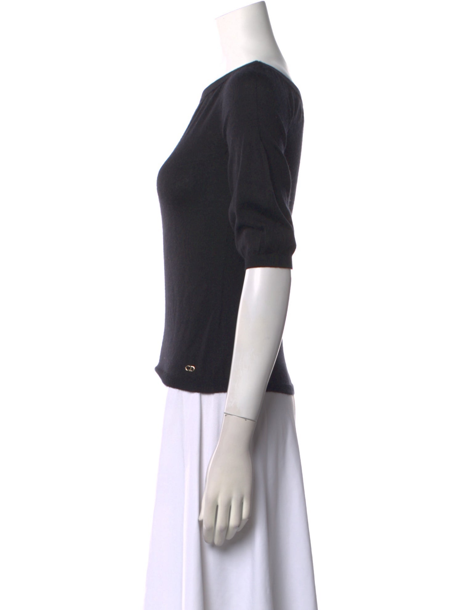 Christian Dior Cashmere Bateau Neckline Top