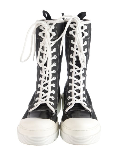 Christian Dior Canvas Printed Combat Boots
