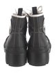 Christian Dior Graphic Print Leather Trim Embellishment Combat Boots