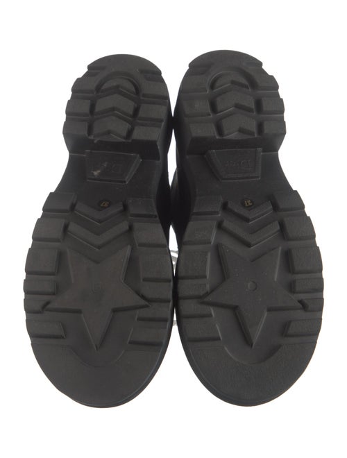 Christian Dior Graphic Print Leather Trim Embellishment Combat Boots