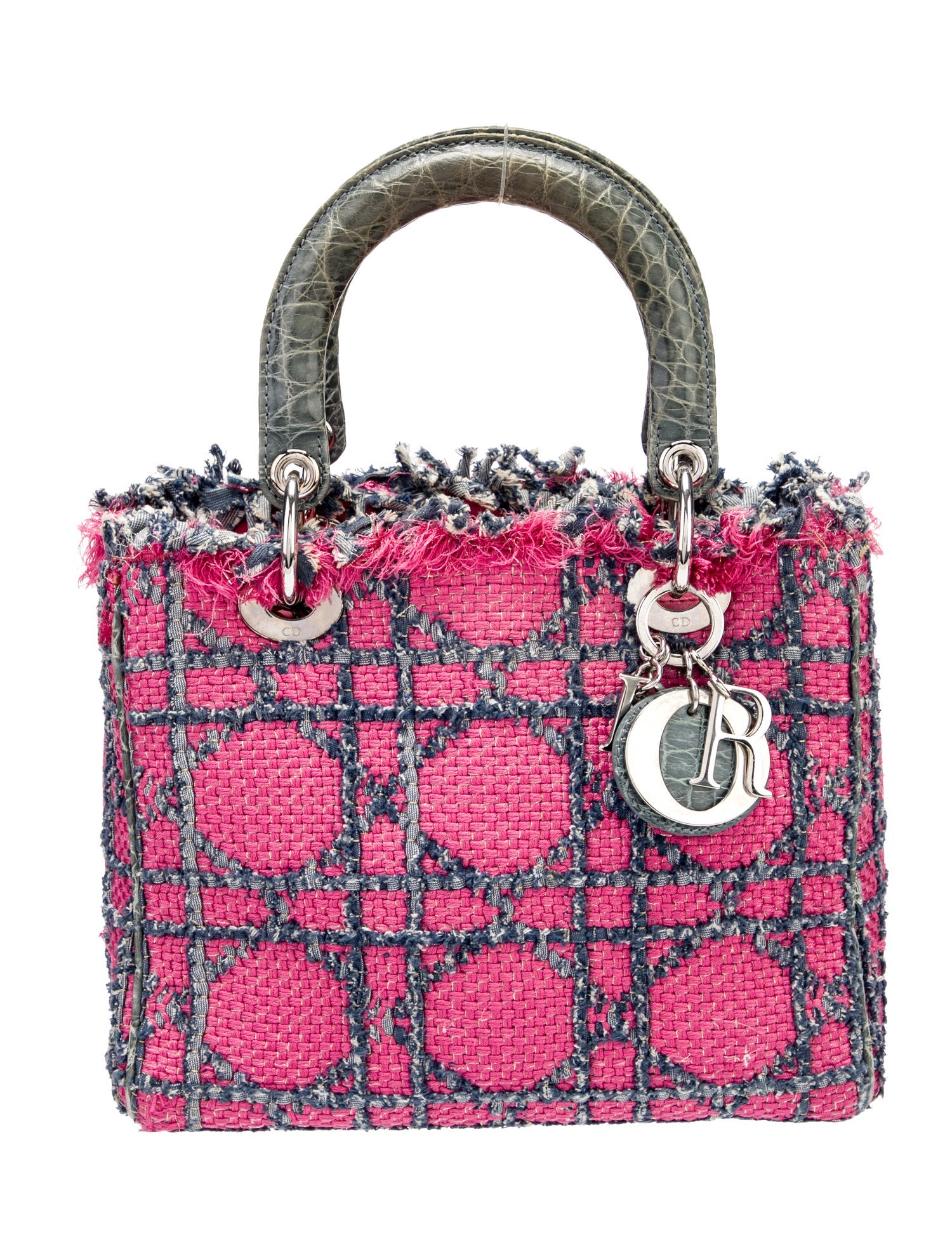 Christian Dior Tweed Top Handle Bag Medium