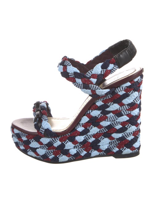 Christian Dior Patterned Bow Accents Slingback Sandals