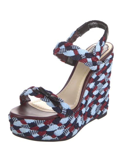 Christian Dior Patterned Bow Accents Slingback Sandals