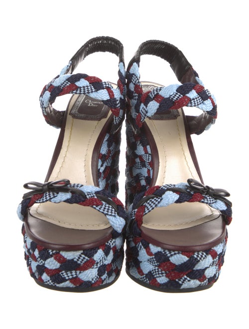 Christian Dior Patterned Bow Accents Slingback Sandals