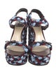 Christian Dior Patterned Bow Accents Slingback Sandals